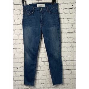 Frank & Eileen Sligo Jeans Women's 28 Blue Denim Stretch Raw Hem Skinny Mid Rise